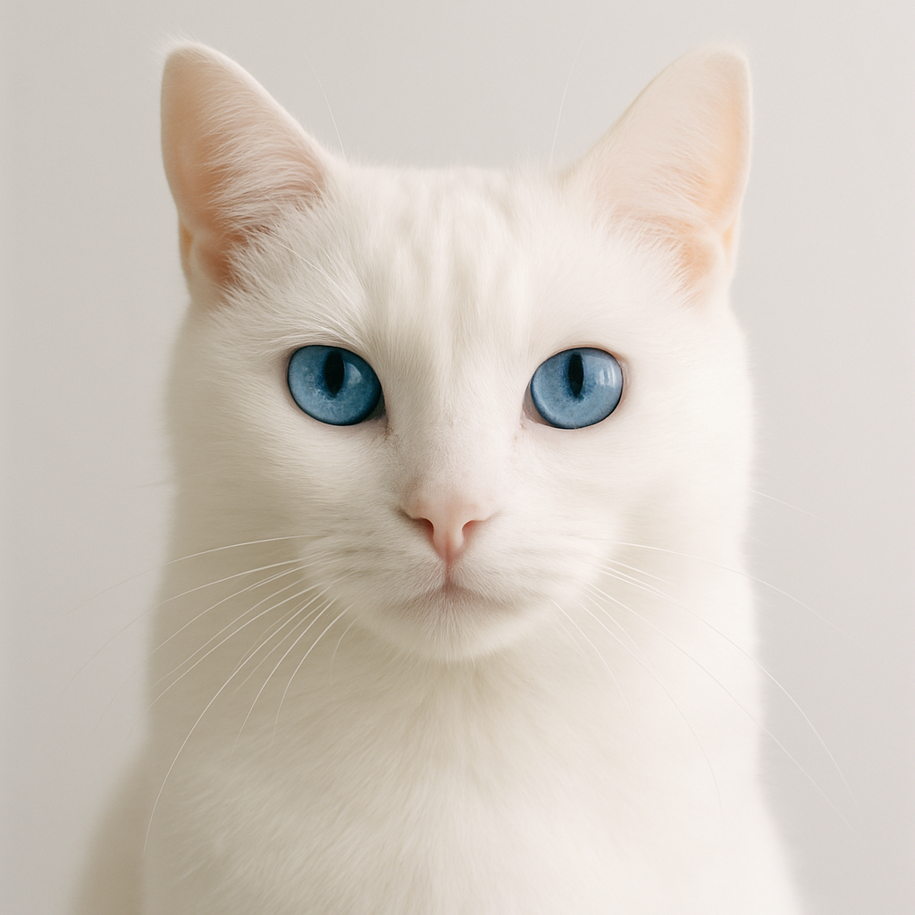 Gato branco de olhos azuis