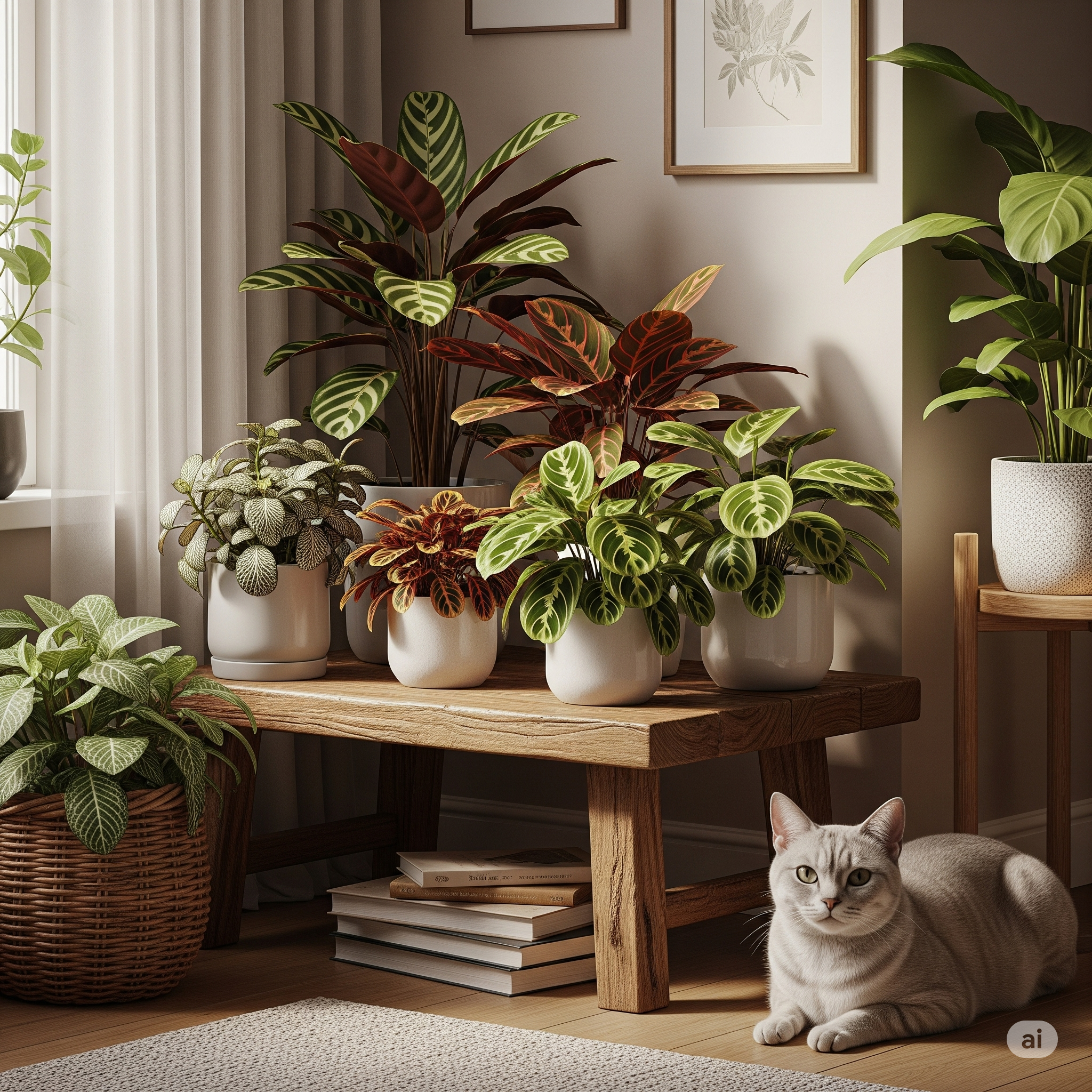 Plantas seguras para gatos em ambiente com pouca luz